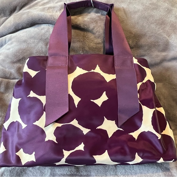 Kate Spade New York Cream Purple Dot Ribbon Strap Shoulder Bag Purse - Picture 2 of 7